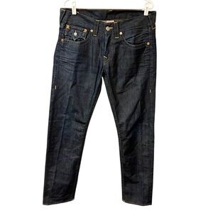 True Religion Men’s Dark Wash Vintage Button Fly Denim Jeans Size 32 Waist